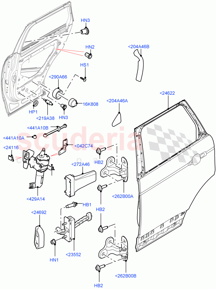 Rear Doors, Hinges & Weatherstrips(Door And Fixings) of Land Rover Land Rover Range Rover (2012-2021) [3.0 DOHC GDI SC V6 Petrol]