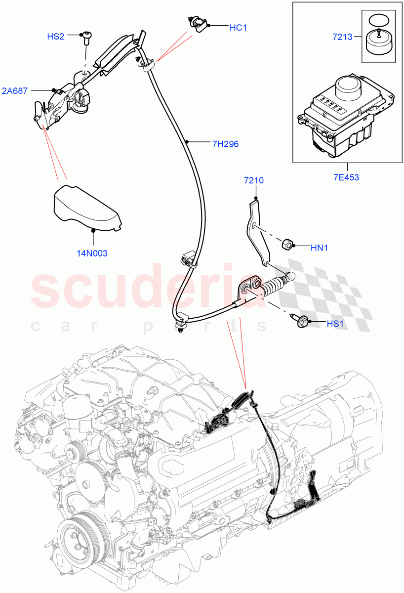 Gear Change-Automatic Transmission(5.0L P AJ133 DOHC CDA S/C Enhanced,8 Speed Auto Trans ZF 8HP70 4WD)((V)FROMKA000001) of Land Rover Land Rover Range Rover Velar (2017+) [2.0 Turbo Diesel]