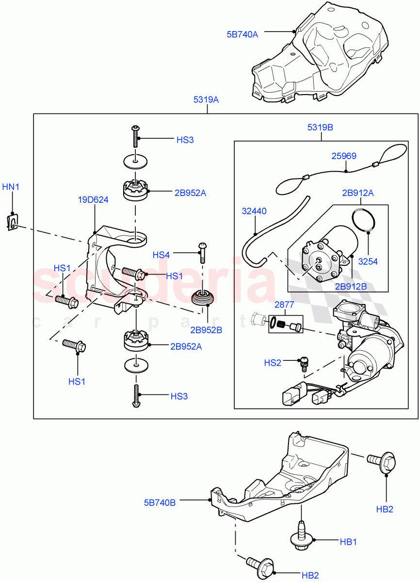 Air Suspension Compressor And Lines(Compressor Assy)((V)TO9A999999) of Land Rover Land Rover Range Rover Sport (2005-2009) [4.2 Petrol V8 Supercharged]
