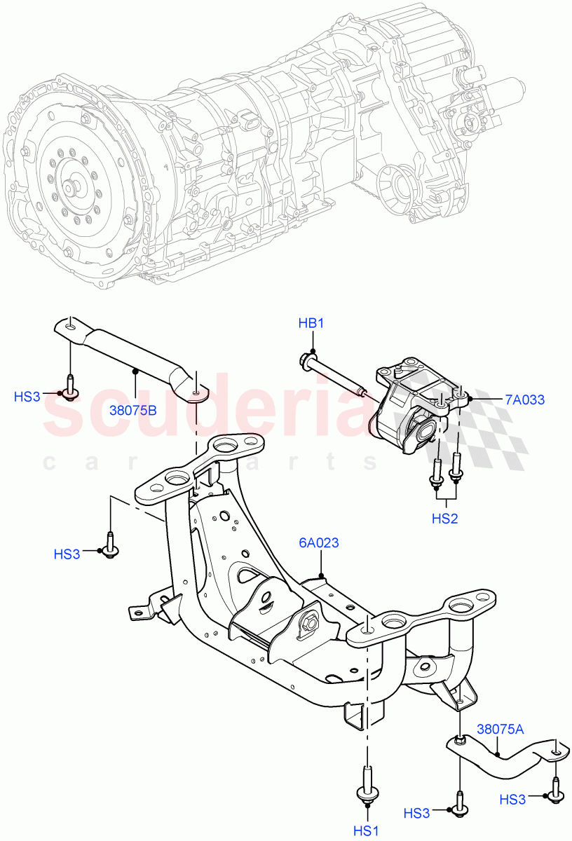 Transmission Mounting(2.0L I4 DSL HIGH DOHC AJ200) of Land Rover Land Rover Defender (2020+) [3.0 I6 Turbo Petrol AJ20P6]