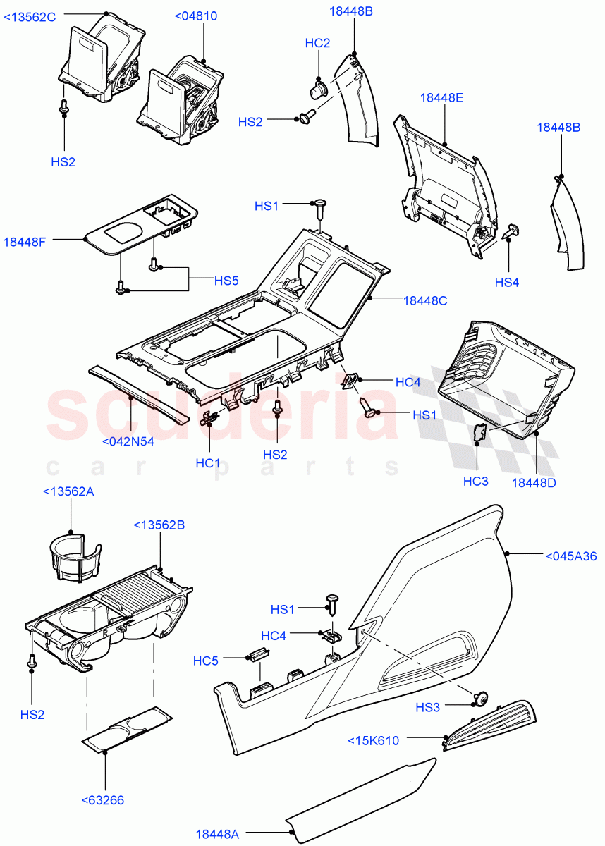 Console - Floor(External Components, For Carrier Assy)((V)FROMAA000001) of Land Rover Land Rover Range Rover (2010-2012) [5.0 OHC SGDI SC V8 Petrol]