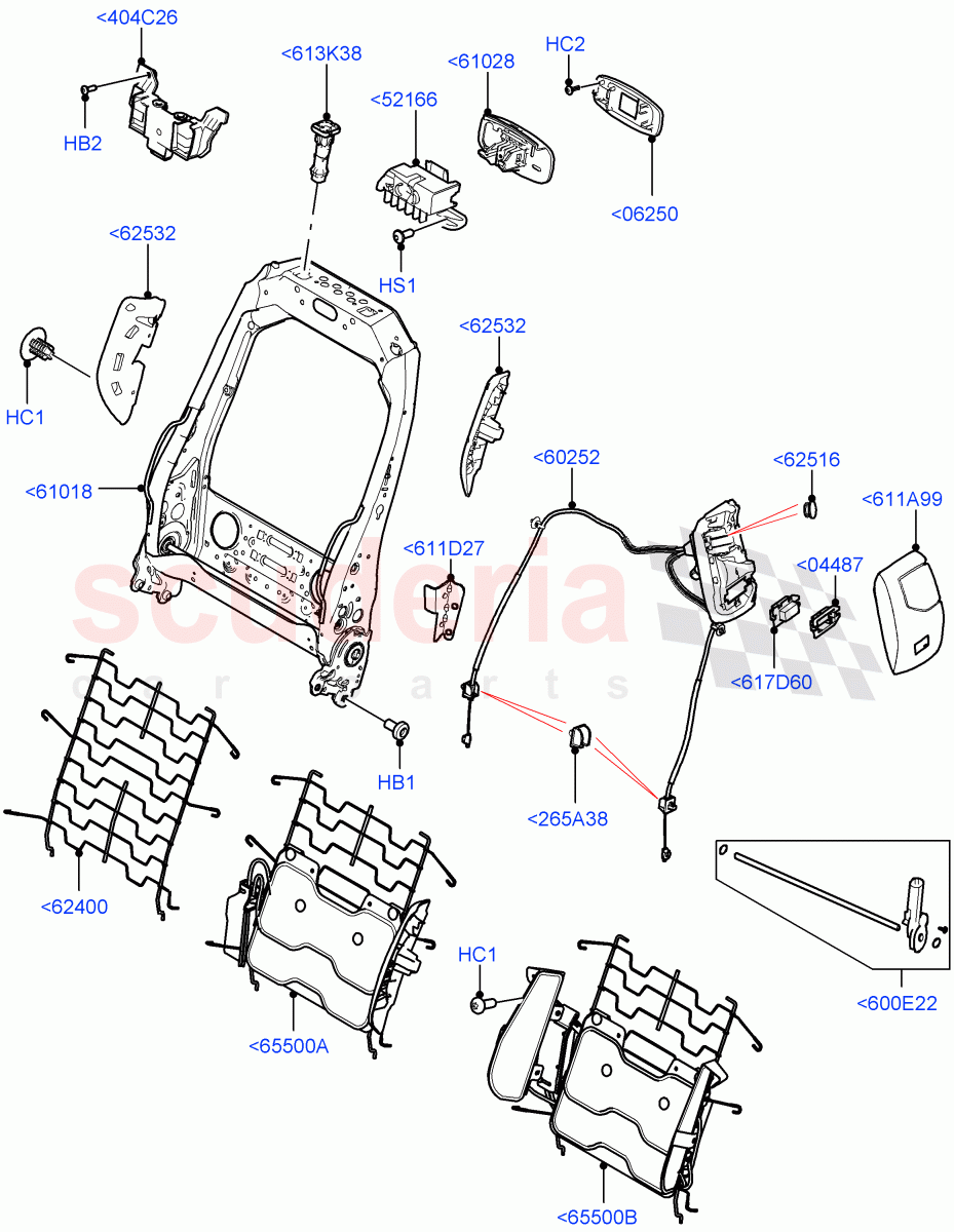 Front Seat Back(Side Seats)(Short Wheelbase) of Land Rover Land Rover Defender (2020+) [3.0 I6 Turbo Petrol AJ20P6]