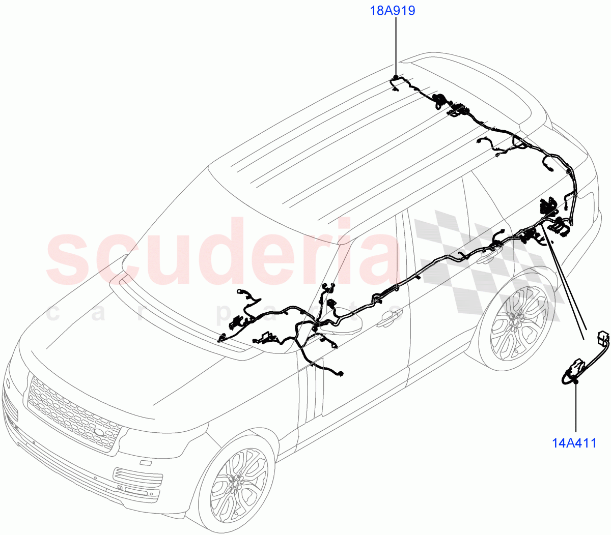 Electrical Wiring - Body And Rear(Audio/Navigation/Entertainment)((V)TOGA999999) of Land Rover Land Rover Range Rover (2012-2021) [3.0 DOHC GDI SC V6 Petrol]