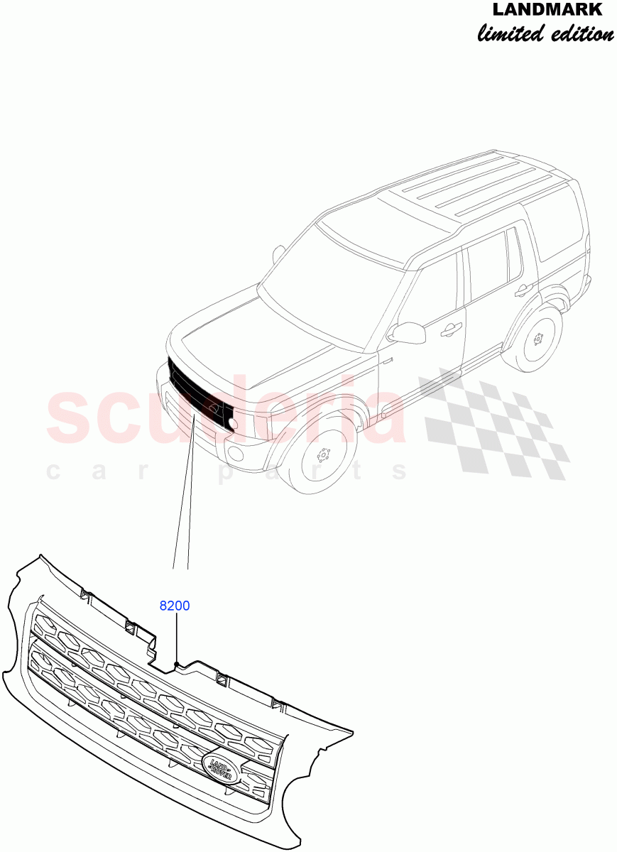Radiator Grille And Front Bumper(Landmark Limited Edition)((V)FROMBA000001) of Land Rover Land Rover Discovery 4 (2010-2016) [5.0 OHC SGDI NA V8 Petrol]