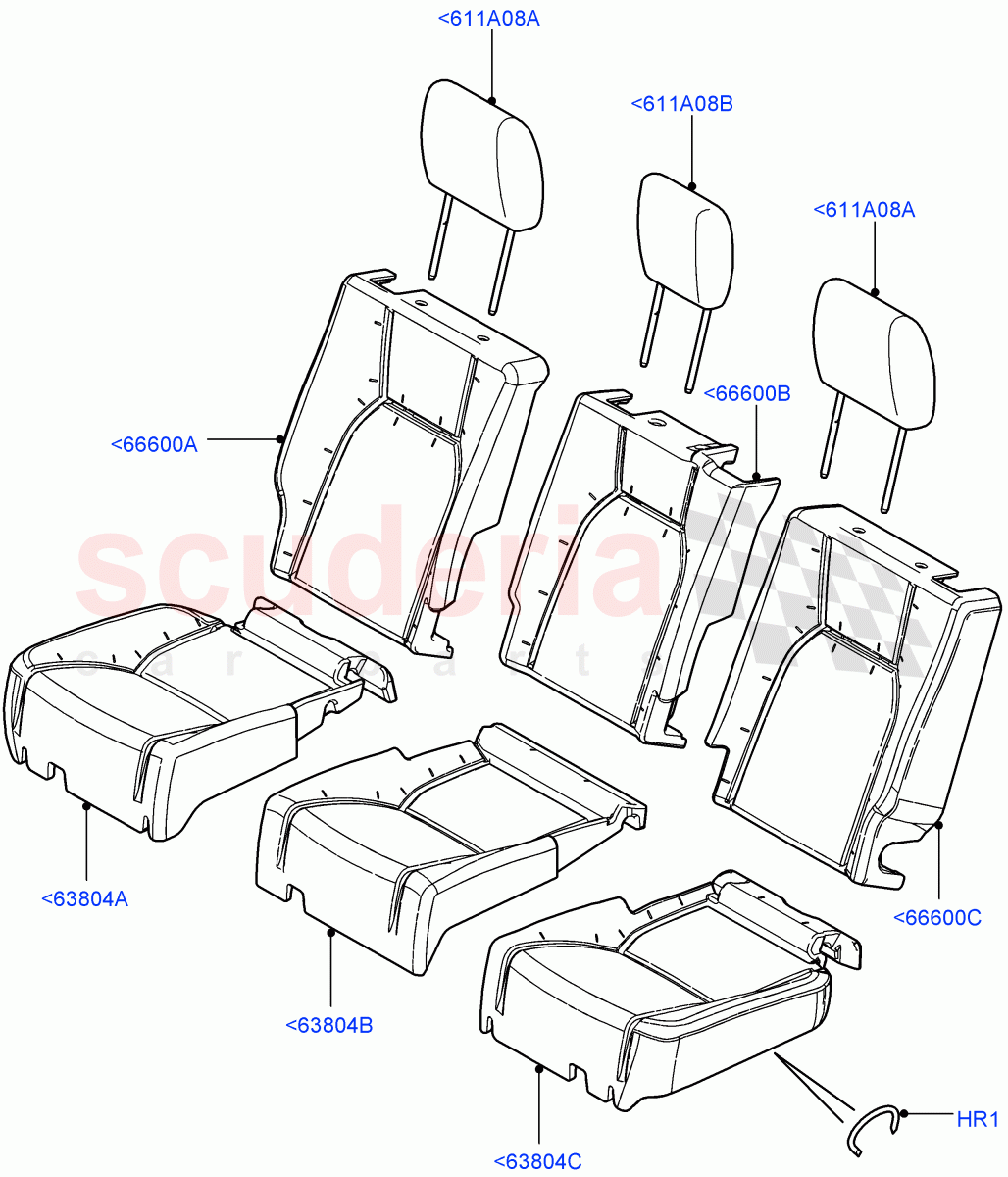 Rear Seat Covers(With 35/30/35 Split Fold Rear Seat)((V)FROMAA000001) of Land Rover Land Rover Discovery 4 (2010-2016) [5.0 OHC SGDI NA V8 Petrol]