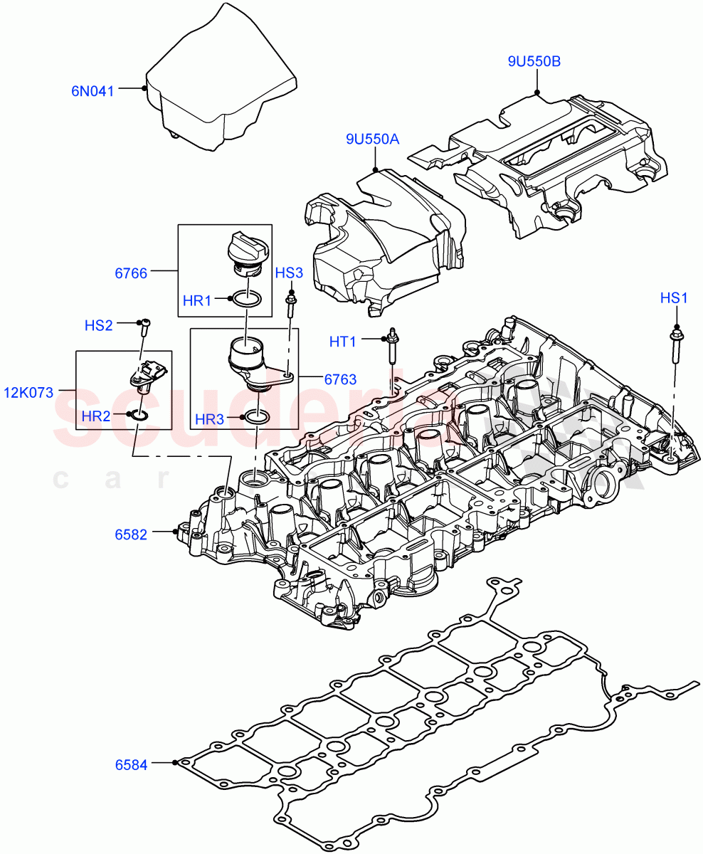 Cylinder Head Cover(Nitra Plant Build)(3.0L AJ20P6 Petrol High)((V)FROML2000001) of Land Rover Land Rover Defender (2020+) [3.0 I6 Turbo Petrol AJ20P6]