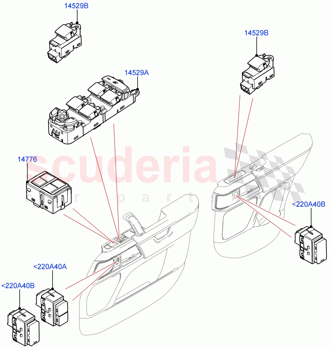 Switches(Door)(Standard Wheelbase,Long Wheelbase) of Land Rover Land Rover Defender (2020+) [5.0 OHC SGDI SC V8 Petrol]
