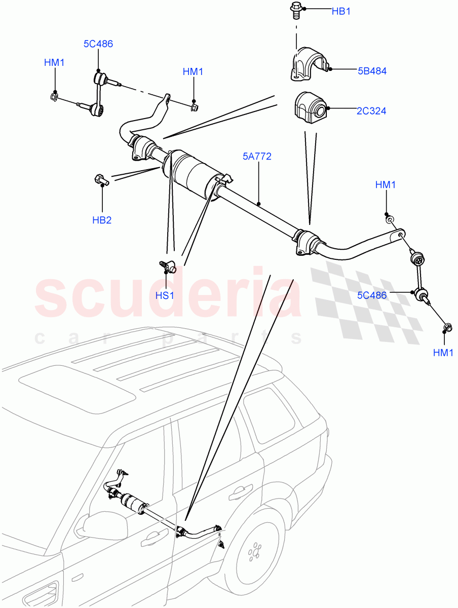 Active Anti-Roll Bar System(Rear, Stabilizer Bar)(With Roll Stability Control,With ACE Suspension)((V)FROMAA000001) of Land Rover Land Rover Range Rover Sport (2010-2013) [5.0 OHC SGDI SC V8 Petrol]