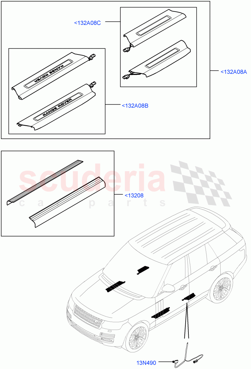 Door Sill Finishers(Accessory) of Land Rover Land Rover Range Rover (2012-2021) [5.0 OHC SGDI NA V8 Petrol]