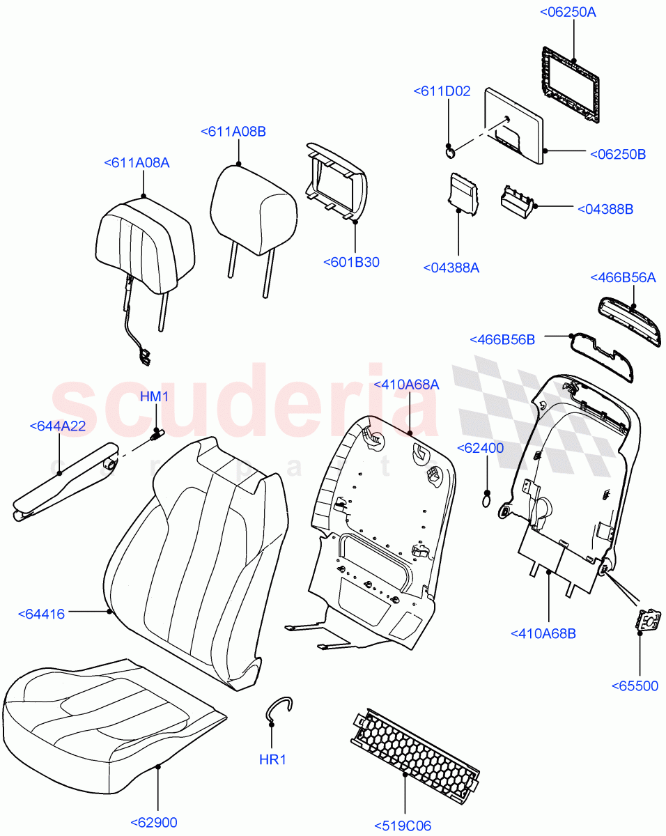Front Seat Covers(Extended Windsor)((V)TOHA999999) of Land Rover Land Rover Range Rover Sport (2014+) [4.4 DOHC Diesel V8 DITC]