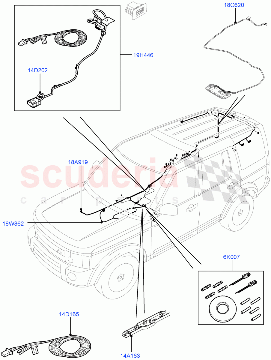 Electrical Wiring - Body And Rear(Audio/Navigation/Entertainment)((V)FROMCA000001) of Land Rover Land Rover Discovery 4 (2010-2016) [3.0 DOHC GDI SC V6 Petrol]
