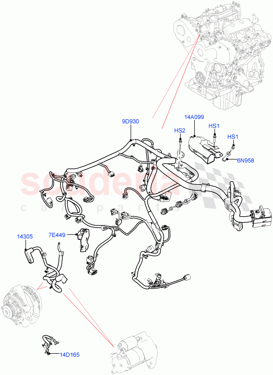 Electrical Wiring - Engine And Dash(3.0 V6 D Gen2 Mono Turbo)((V)FROMFA000001) of Land Rover Land Rover Range Rover (2012-2021) [3.0 DOHC GDI SC V6 Petrol]