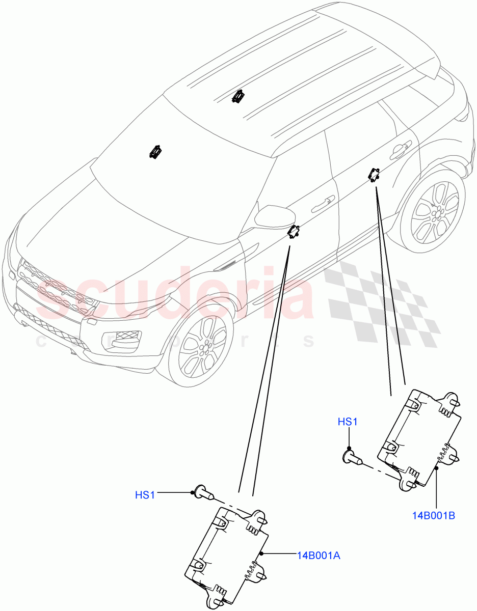 Vehicle Modules And Sensors(Door)(Halewood (UK)) of Land Rover Land Rover Range Rover Evoque (2012-2018) [2.0 Turbo Petrol AJ200P]
