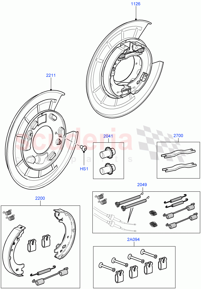 Parking Brake(Brake Shoes)((V)FROMBA583710) of Land Rover Land Rover Discovery 4 (2010-2016) [3.0 DOHC GDI SC V6 Petrol]