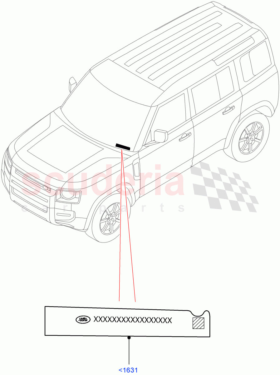 Labels(Windscreen) of Land Rover Land Rover Defender (2020+) [3.0 I6 Turbo Diesel AJ20D6]