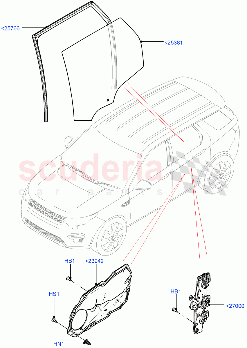 Rear Door Glass And Window Controls(Itatiaia (Brazil))((V)FROMGT000001) of Land Rover Land Rover Discovery Sport (2015+) [1.5 I3 Turbo Petrol AJ20P3]