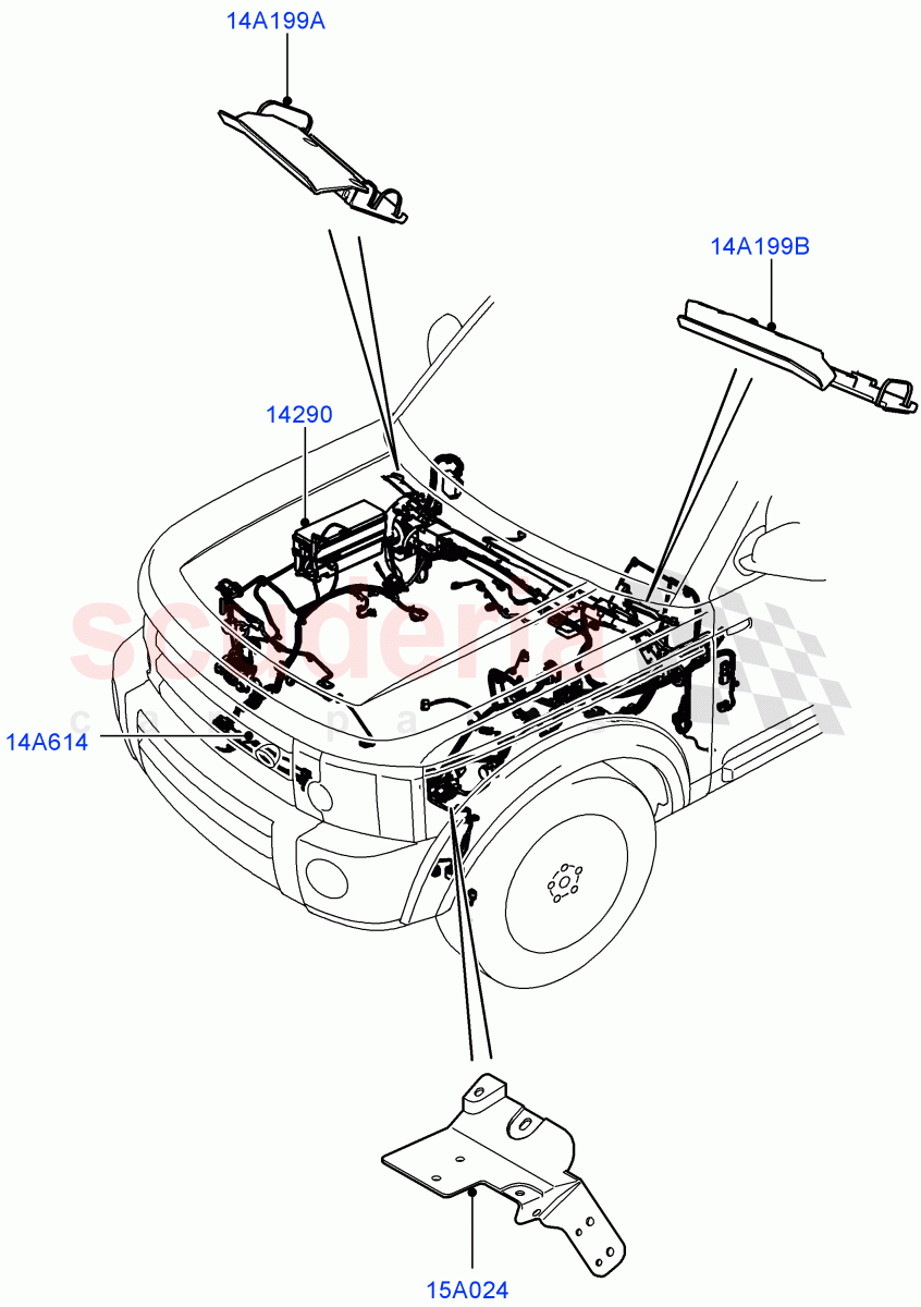 Electrical Wiring - Engine And Dash(Engine Compartment)((V)FROMCA000001) of Land Rover Land Rover Discovery 4 (2010-2016) [5.0 OHC SGDI NA V8 Petrol]