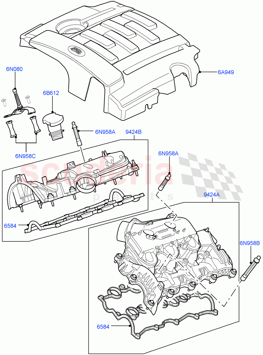 Inlet Manifold(3.0 V6 Diesel)((V)FROMAA000001) of Land Rover Land Rover Discovery 4 (2010-2016) [3.0 Diesel 24V DOHC TC]
