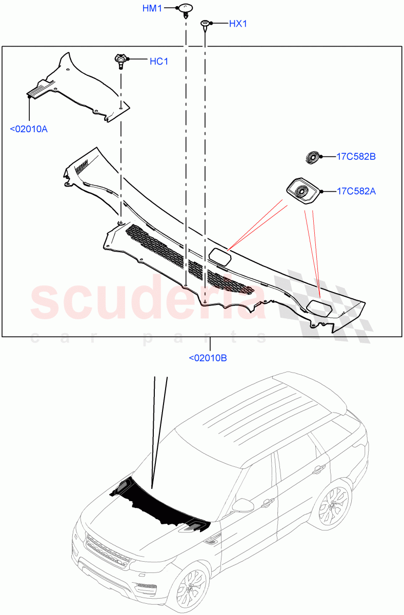 Cowl/Panel And Related Parts of Land Rover Land Rover Range Rover Sport (2014+) [3.0 DOHC GDI SC V6 Petrol]