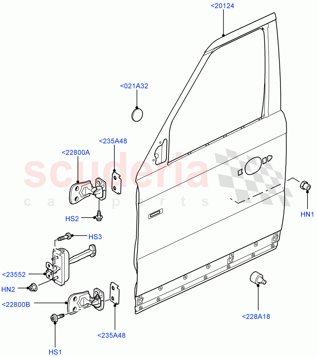 Front Doors, Hinges & Weatherstrips(Door And Fixings)((V)FROMAA000001) of Land Rover Land Rover Range Rover Sport (2010-2013) [3.6 V8 32V DOHC EFI Diesel]