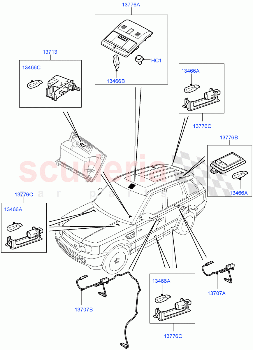 Interior Lamps((V)FROMAA000001) of Land Rover Land Rover Range Rover Sport (2010-2013) [3.6 V8 32V DOHC EFI Diesel]