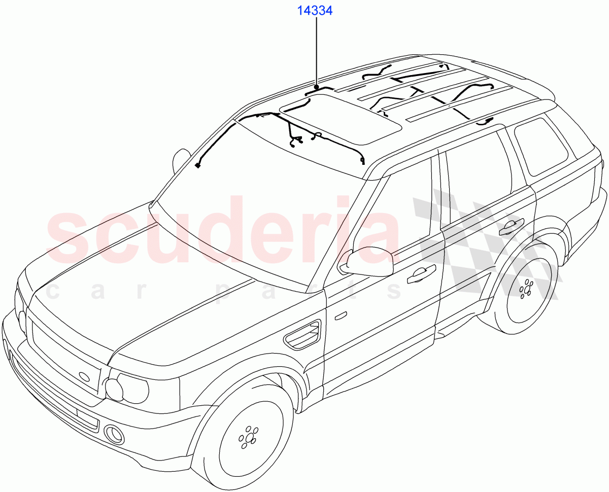 Electrical Wiring - Body And Rear(Roof)((V)FROMAA000001) of Land Rover Land Rover Range Rover Sport (2010-2013) [5.0 OHC SGDI SC V8 Petrol]