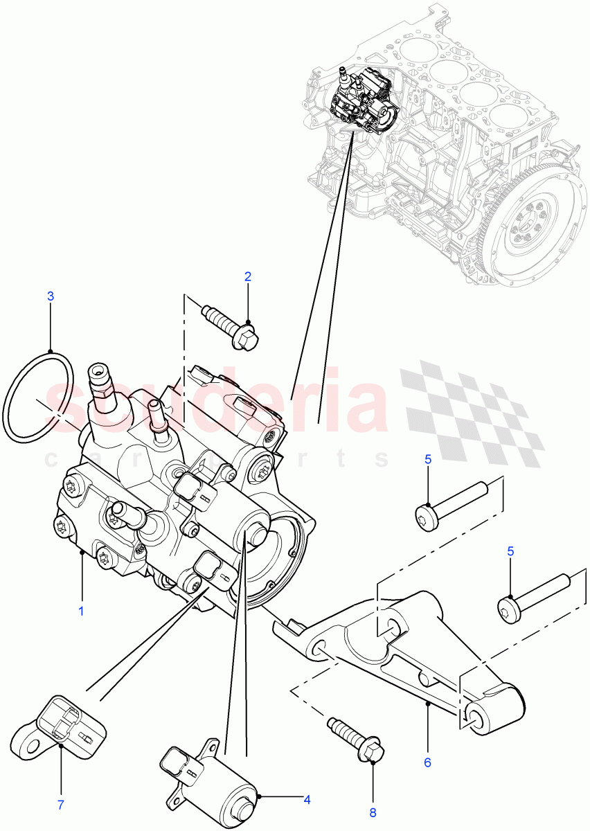 Fuel Injection Pump(2.2L 16V TC I4 DSL 122PS PUMA)((V)FROMCA000001) of Land Rover Land Rover Defender (2007-2016)