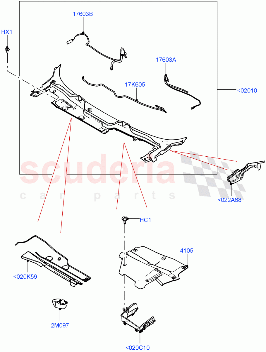 Cowl/Panel And Related Parts(Itatiaia (Brazil)) of Land Rover Land Rover Range Rover Evoque (2019+) [2.0 Turbo Diesel AJ21D4]