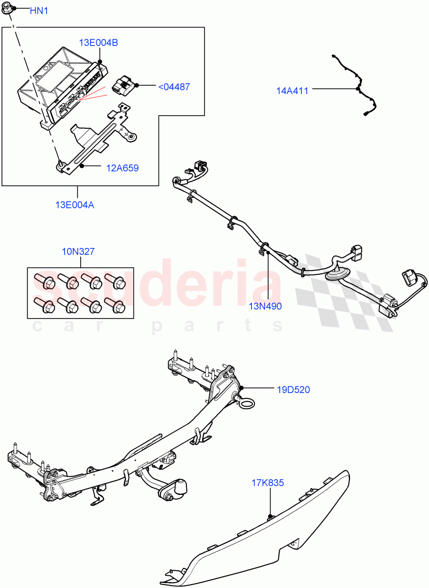 Towing Equipment(Accessory, Fixed Height Flanged Tow Bar)((-)"CDN/USA",Halewood (UK))((V)FROMLH000001) of Land Rover Land Rover Discovery Sport (2015+) [2.2 Single Turbo Diesel]