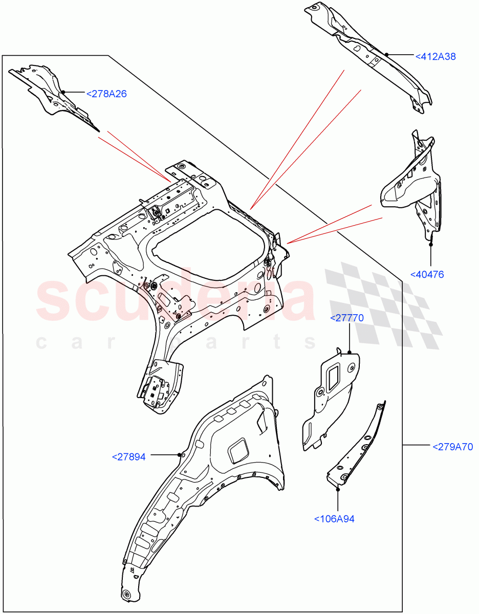 Side Panels - Inner(Solihull Plant Build, Inner - Front, Middle - Rear)((V)FROMHA000001) of Land Rover Land Rover Discovery 5 (2017+) [3.0 DOHC GDI SC V6 Petrol]