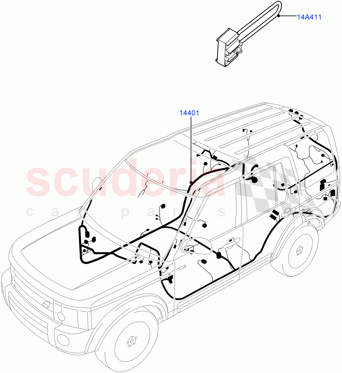 Electrical Wiring - Engine And Dash(Main Harness)((V)FROMCA000001,(V)TOFA999999) of Land Rover Land Rover Discovery 4 (2010-2016) [2.7 Diesel V6]