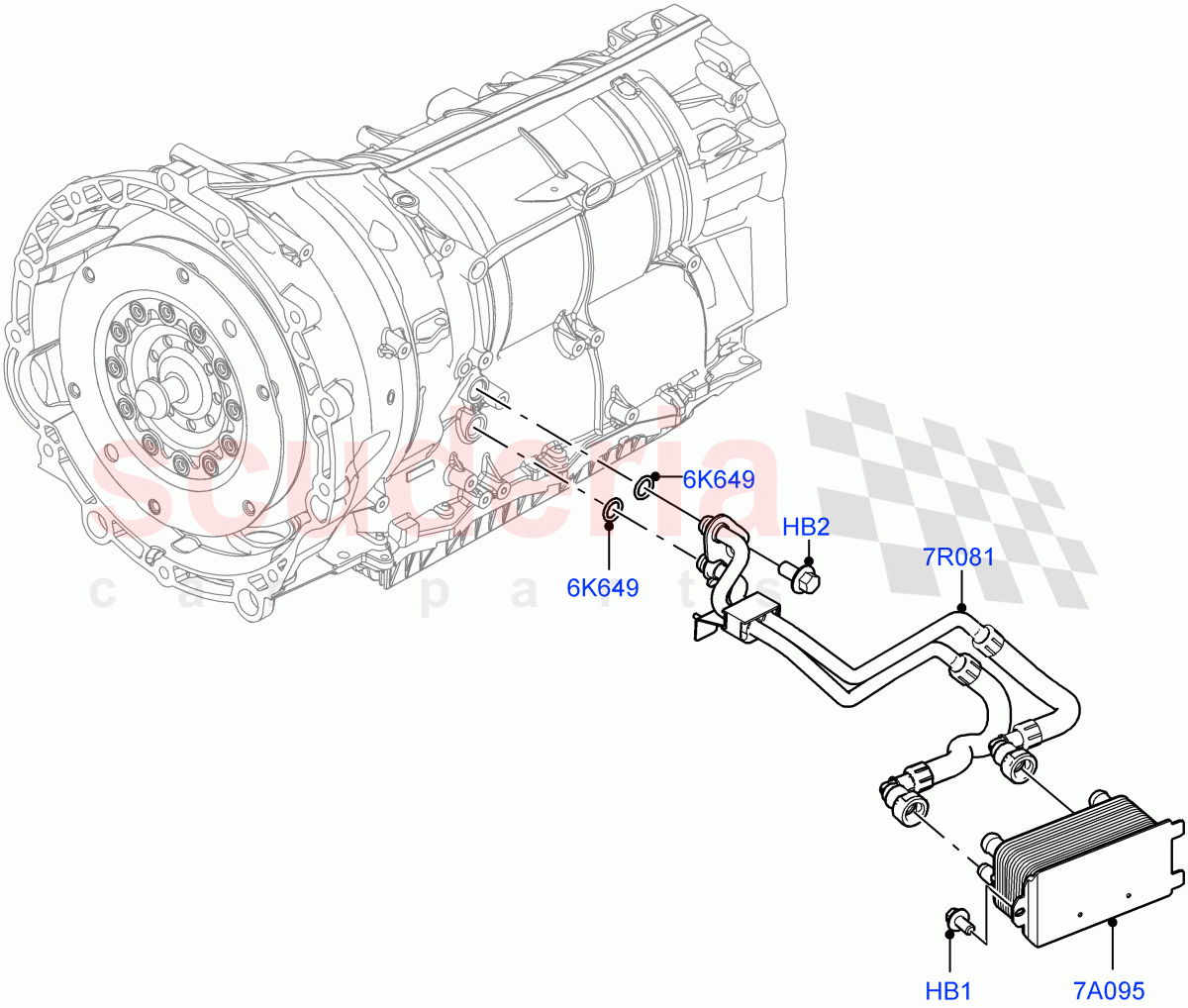 Transmission Cooling Systems(3.0L AJ20P6 Petrol High,8 Speed Auto Trans ZF 8HP76,3.0L AJ20D6 Diesel High)((V)FROMKA000001) of Land Rover Land Rover Range Rover (2012-2021) [2.0 Turbo Petrol GTDI]
