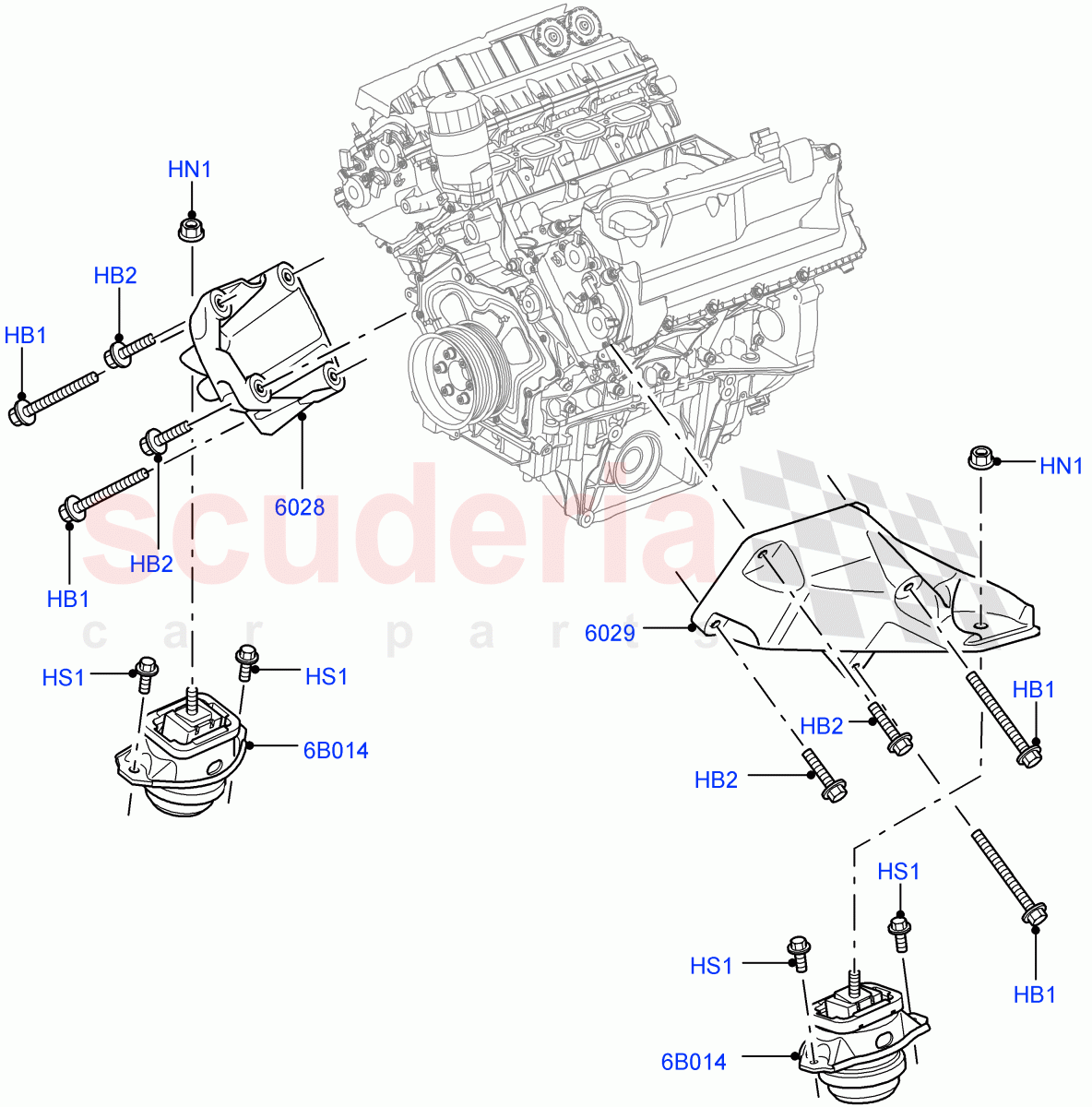Engine Mounting(5.0L OHC SGDI NA V8 Petrol - AJ133)((V)FROMAA000001) of Land Rover Land Rover Discovery 4 (2010-2016) [5.0 OHC SGDI NA V8 Petrol]