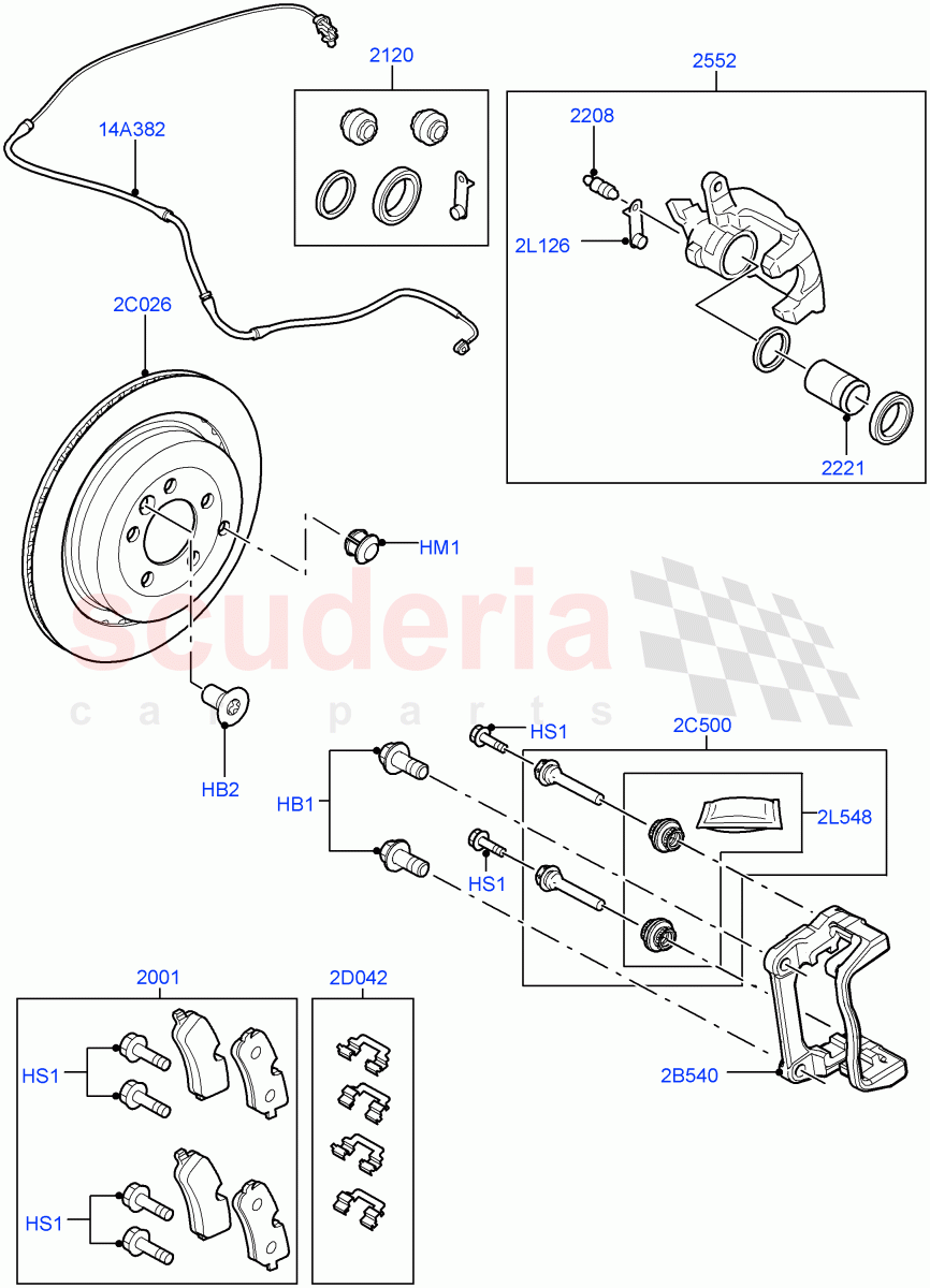 Rear Brake Discs And Calipers(With Standard Duty Coil Spring Susp)((V)FROMDA000001) of Land Rover Land Rover Discovery 4 (2010-2016) [3.0 Diesel 24V DOHC TC]