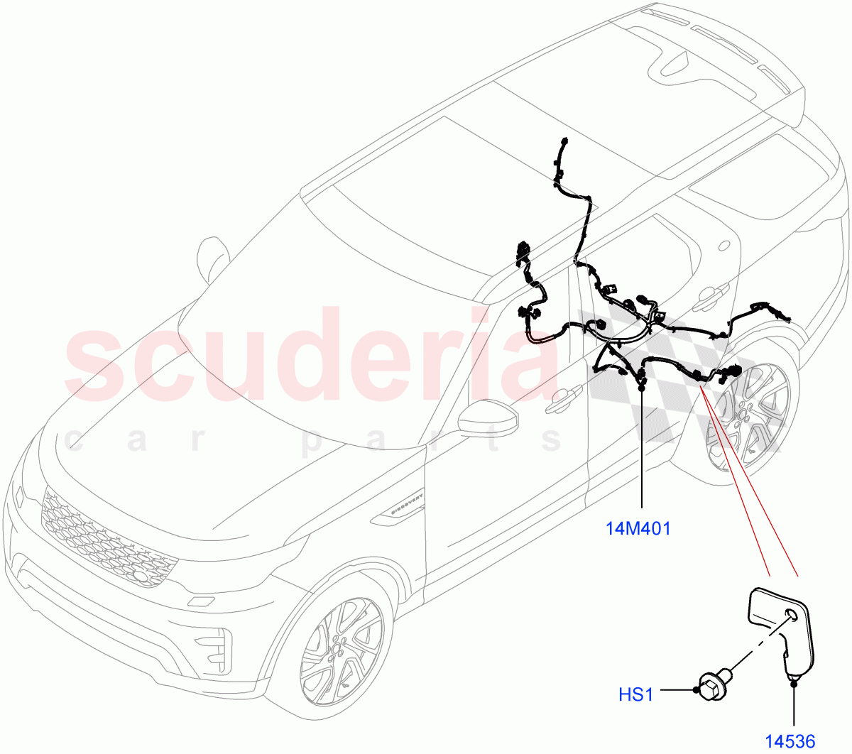 Electrical Wiring - Chassis(Nitra Plant Build)((V)FROMK2000001) of Land Rover Land Rover Discovery 5 (2017+) [2.0 Turbo Petrol AJ200P]