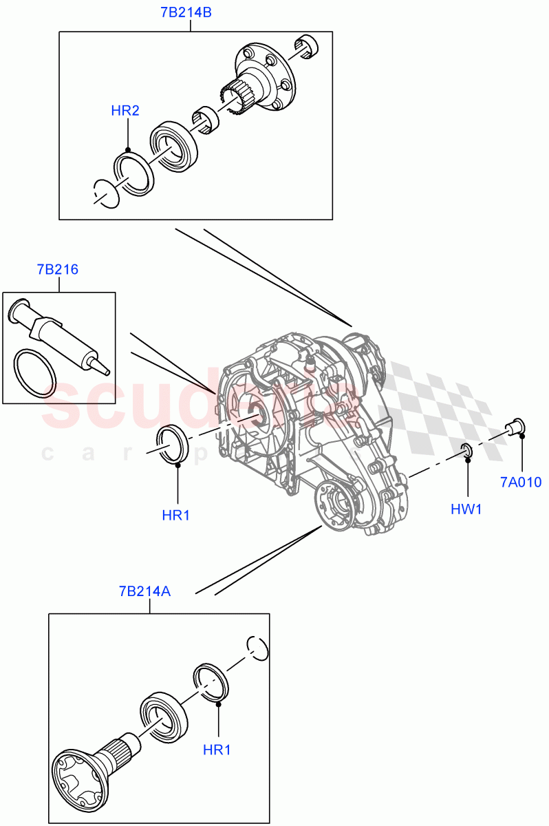 Transfer Drive Components(8 Speed Auto Trans ZF 8HP70 4WD,With 1 Speed Transfer Case)((V)FROMEA000001) of Land Rover Land Rover Discovery 4 (2010-2016) [3.0 Diesel 24V DOHC TC]