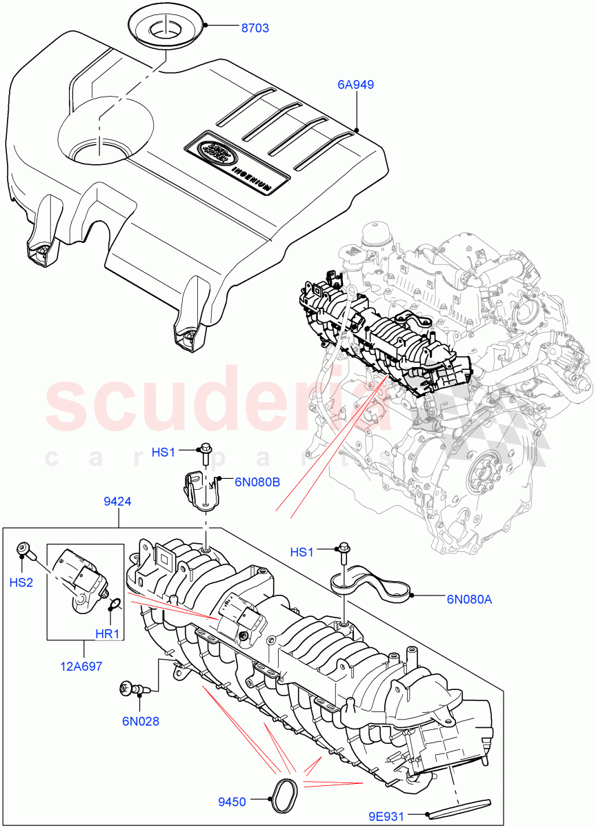 Inlet Manifold(2.0L AJ20D4 Diesel Mid PTA,Itatiaia (Brazil))((V)FROMLT000001) of Land Rover Land Rover Discovery Sport (2015+) [2.0 Turbo Diesel]