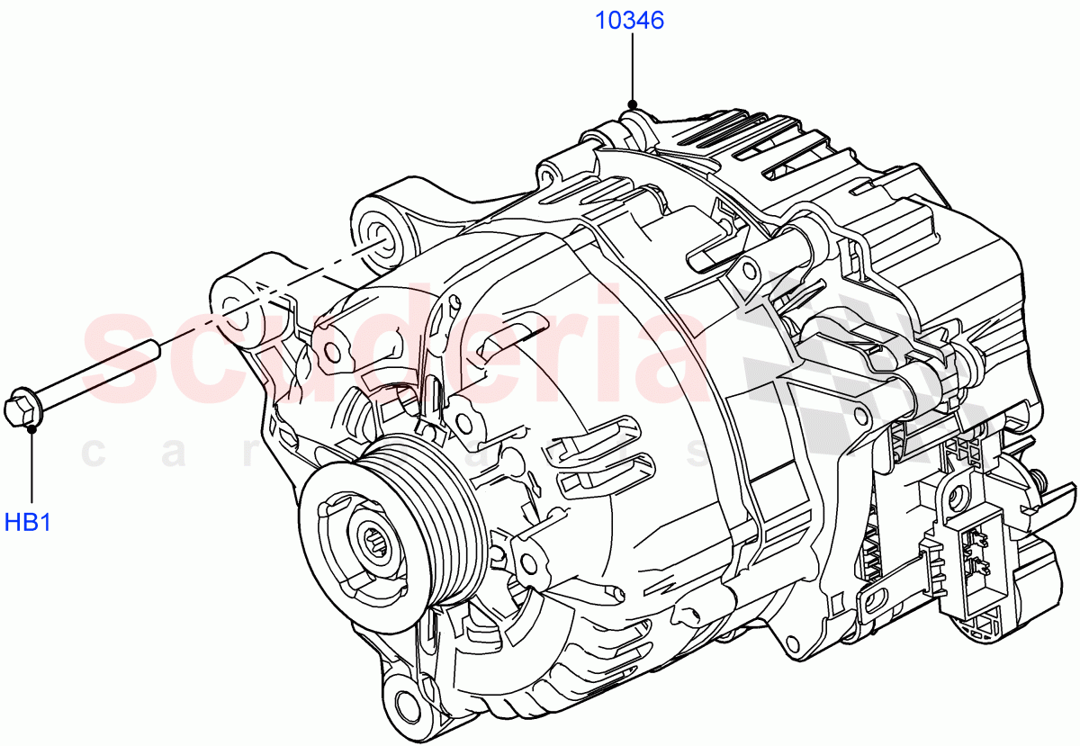 Alternator And Mountings(Electric Engine Battery-MHEV)((V)FROMKA000001) of Land Rover Land Rover Range Rover Sport (2014+) [3.0 Diesel 24V DOHC TC]
