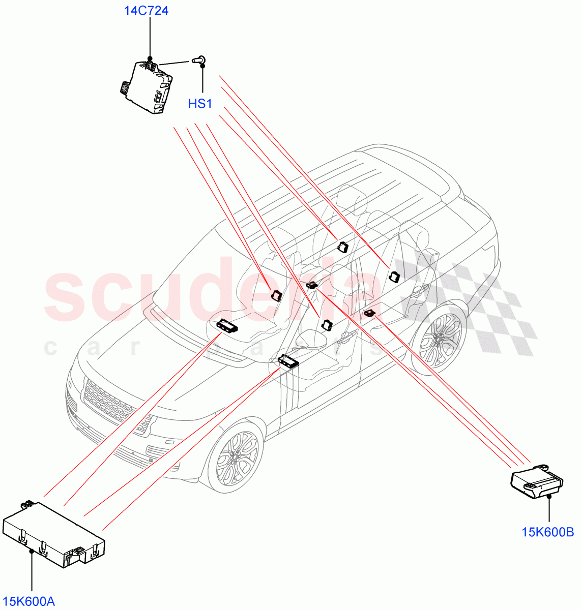 Vehicle Modules And Sensors(Seats)((V)FROMJA000001) of Land Rover Land Rover Range Rover (2012-2021) [5.0 OHC SGDI NA V8 Petrol]