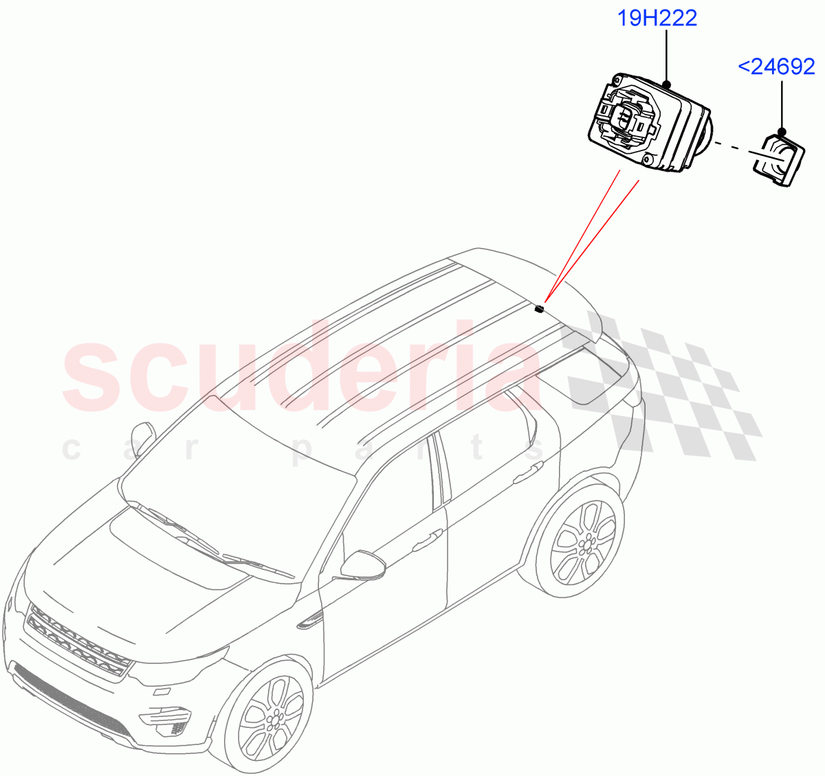 Camera Equipment(Halewood (UK),Rear View Camera-Fixed)((V)FROMMH000001) of Land Rover Land Rover Discovery Sport (2015+) [2.0 Turbo Petrol AJ200P]
