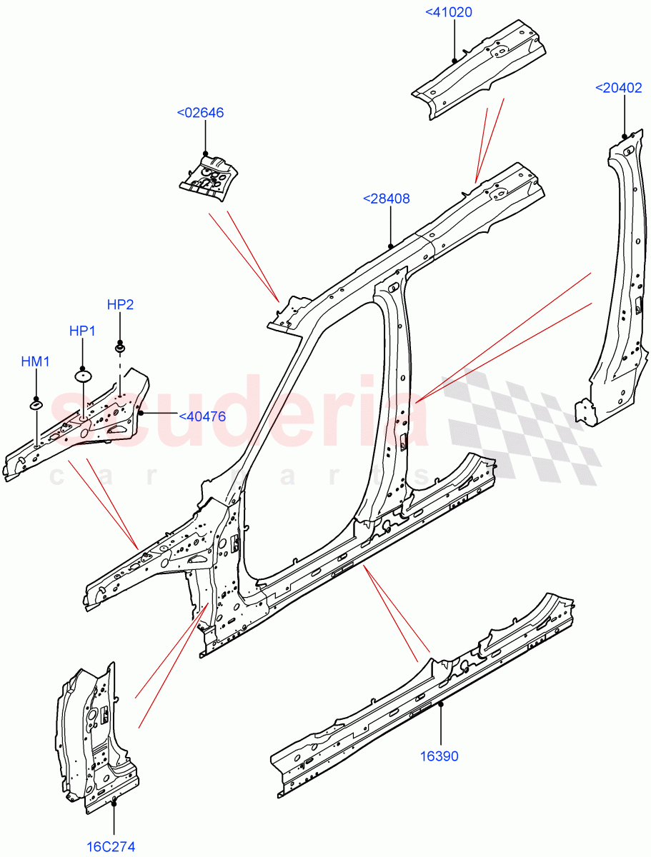Side Panels - Inner(Solihull Plant Build, Middle - Front)((V)FROMHA000001) of Land Rover Land Rover Discovery 5 (2017+) [2.0 Turbo Diesel]