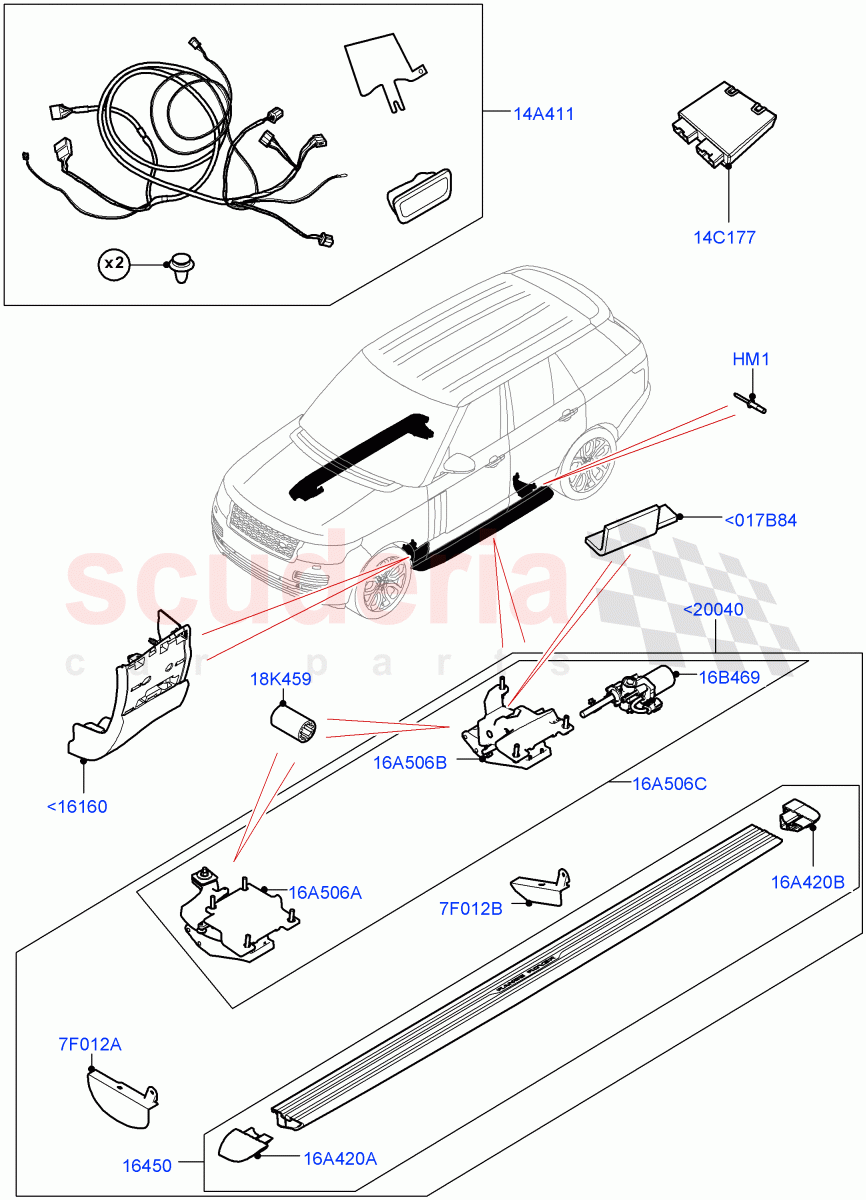 Side Steps And Tubes(Power Deployable, Accessory)((V)TOKA999999) of Land Rover Land Rover Range Rover (2012-2021) [3.0 I6 Turbo Diesel AJ20D6]