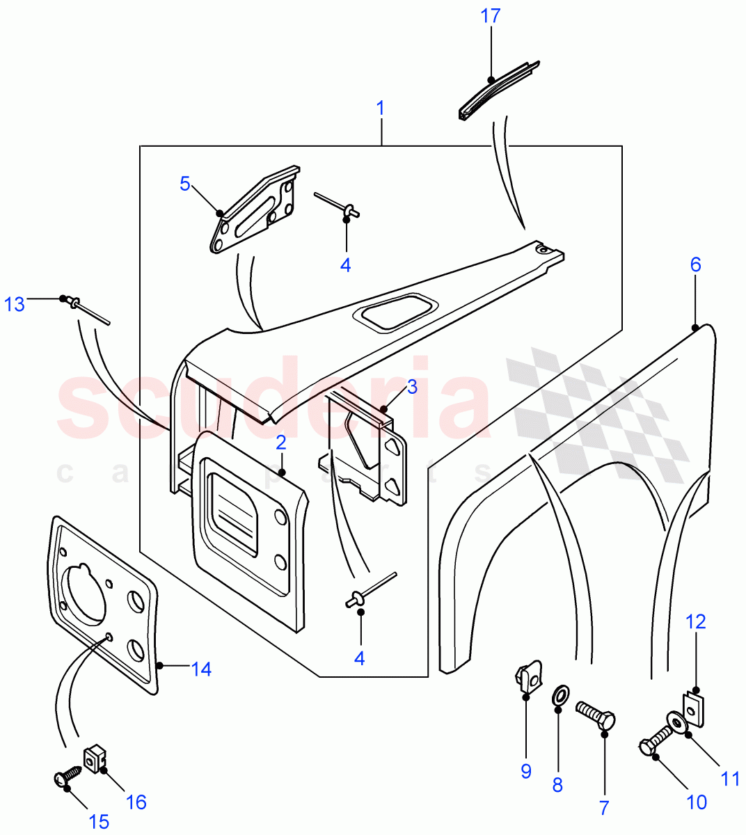 Front Wing Assembly((V)FROM7A000001) of Land Rover Land Rover Defender (2007-2016)