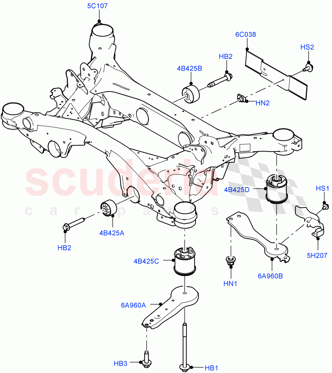 Rear Cross Member & Stabilizer Bar(Crossmember)(Changsu (China),Electric Engine Battery-PHEV)((V)FROMMG575835) of Land Rover Land Rover Range Rover Evoque (2019+) [2.0 Turbo Diesel]