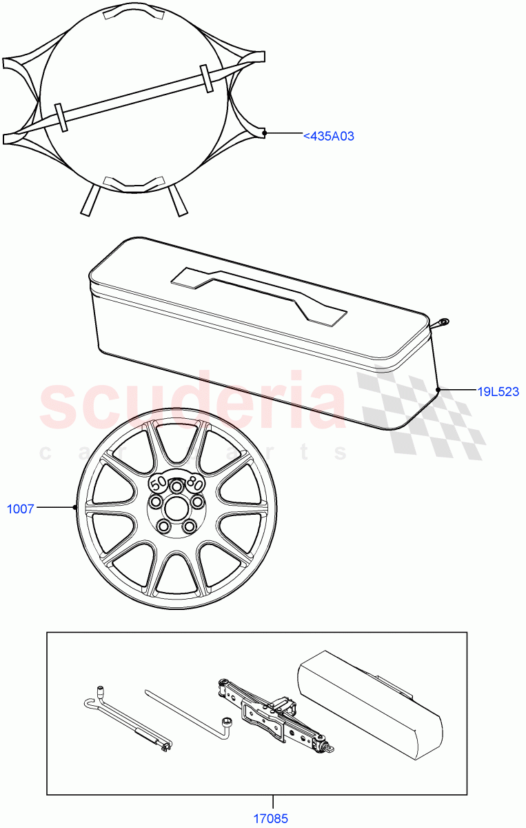 Accessory Wheels(Spare wheel kit) of Land Rover Land Rover Range Rover (2012-2021) [3.0 I6 Turbo Petrol AJ20P6]