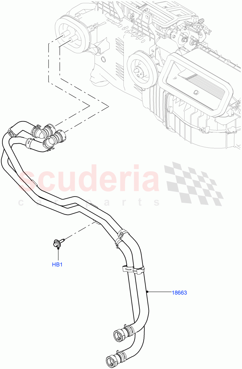 Heater Hoses(2.0L I4 DSL HIGH DOHC AJ200,Less Heater,With Ptc Heater) of Land Rover Land Rover Defender (2020+) [3.0 I6 Turbo Diesel AJ20D6]