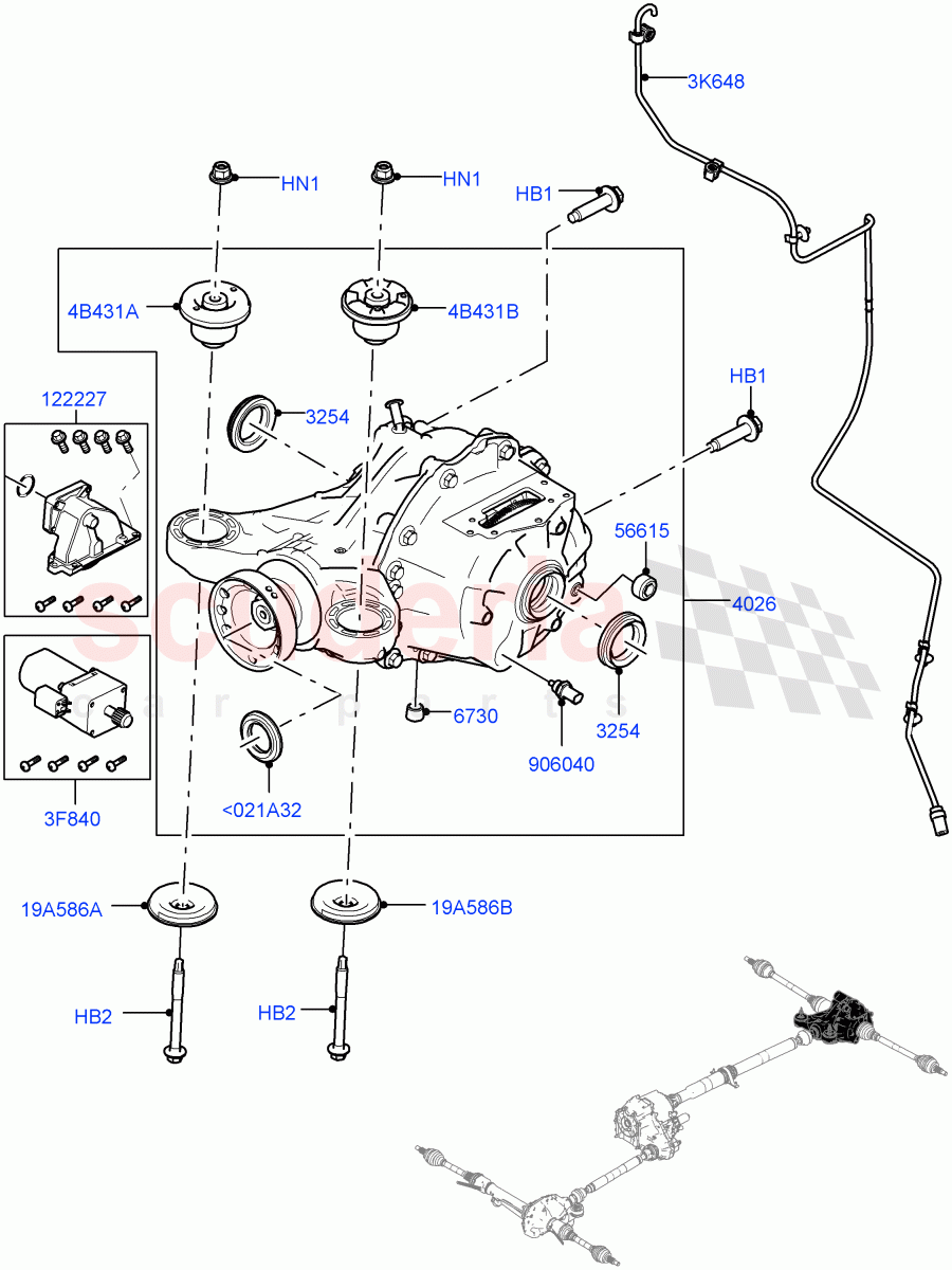 Rear Axle(Torque Vectoring By Braking (TVBB))((V)TOL2999999) of Land Rover Land Rover Defender (2020+) [5.0 OHC SGDI SC V8 Petrol]