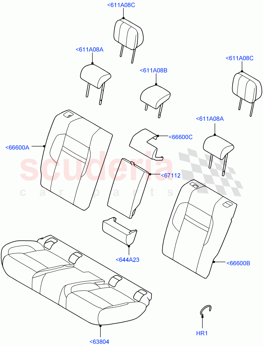 Rear Seat Covers(Luxtec Seats,Changsu (China)) of Land Rover Land Rover Range Rover Evoque (2019+) [2.0 Turbo Diesel AJ21D4]