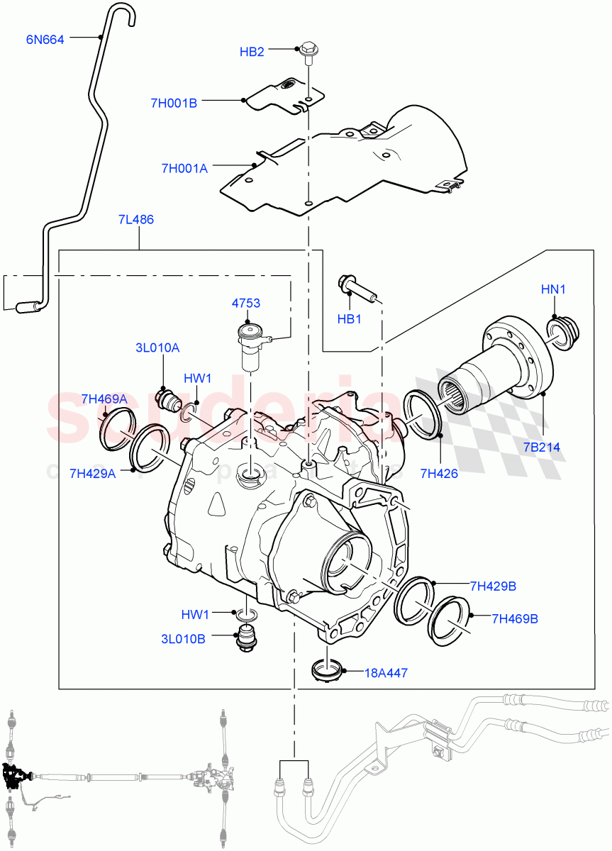 Front Axle Case(Changsu (China),Dynamic Driveline)((V)FROMFG000001,(V)TOKG446856) of Land Rover Land Rover Discovery Sport (2015+) [1.5 I3 Turbo Petrol AJ20P3]