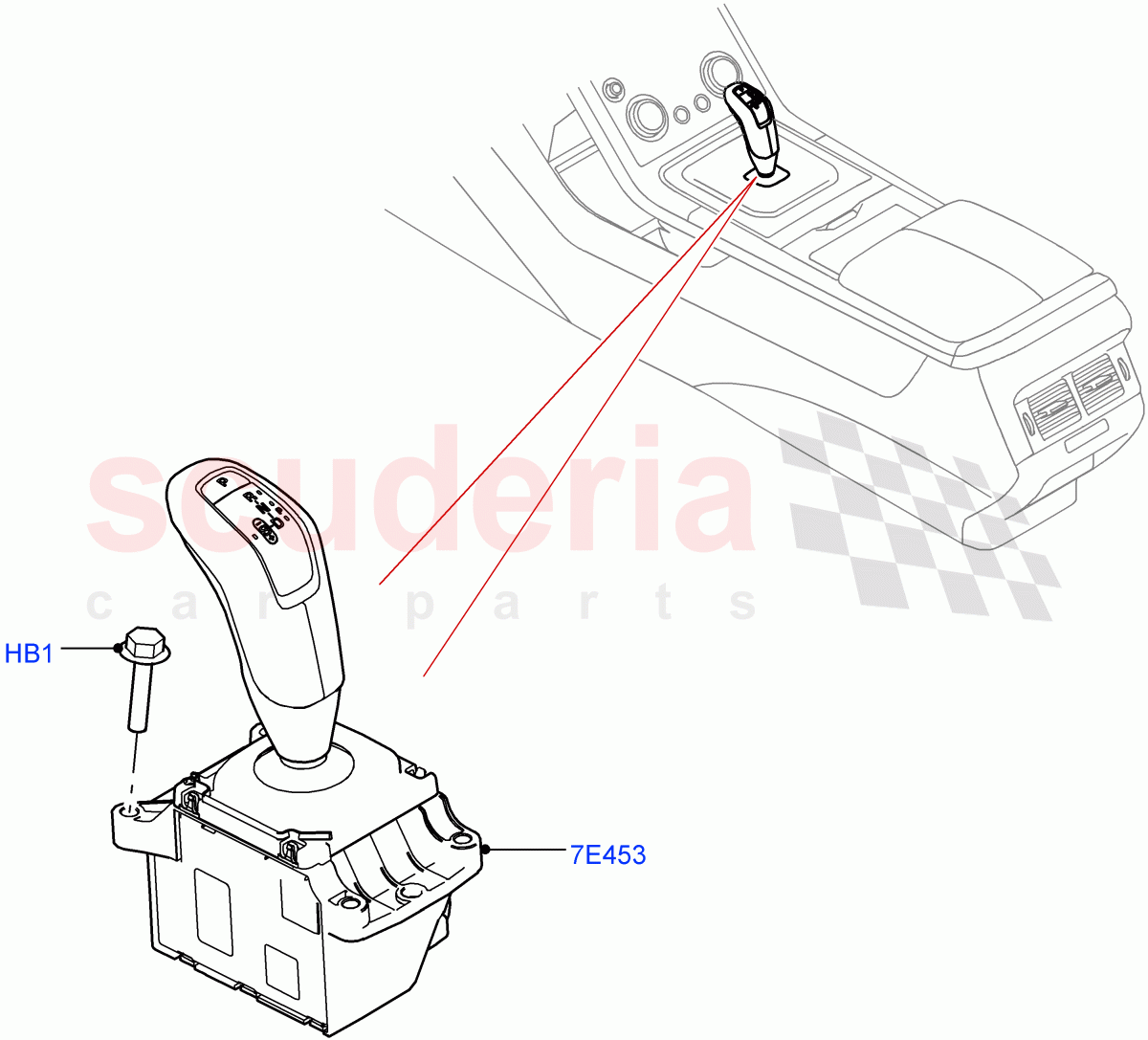 Gear Change-Automatic Transmission(Floor Console)(9 Speed Auto Trans 9HP50,Itatiaia (Brazil))((V)FROMLT000001) of Land Rover Land Rover Discovery Sport (2015+) [2.0 Turbo Diesel AJ21D4]